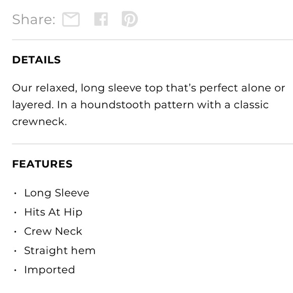 Talbots Houndstooth Pearl Button Cuff Long Sleeve Top Black & White Size Medium - Picture 10 of 10